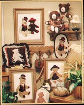 1984 Stuffed Ted Rose Bab E. Bear &amp; Pillow Quilt Hoop Framed Bears Sew P... - $12.99