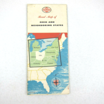 Vintage 1950s SOHIO Standard Oil of Ohio Road Map Ohio & Neighboring States - £15.97 GBP