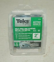 Teks No. 12 x 2 in. L Hex Washer Head Zinc-Plated Steel Sheet Metal S -Pack 60ct - £16.85 GBP