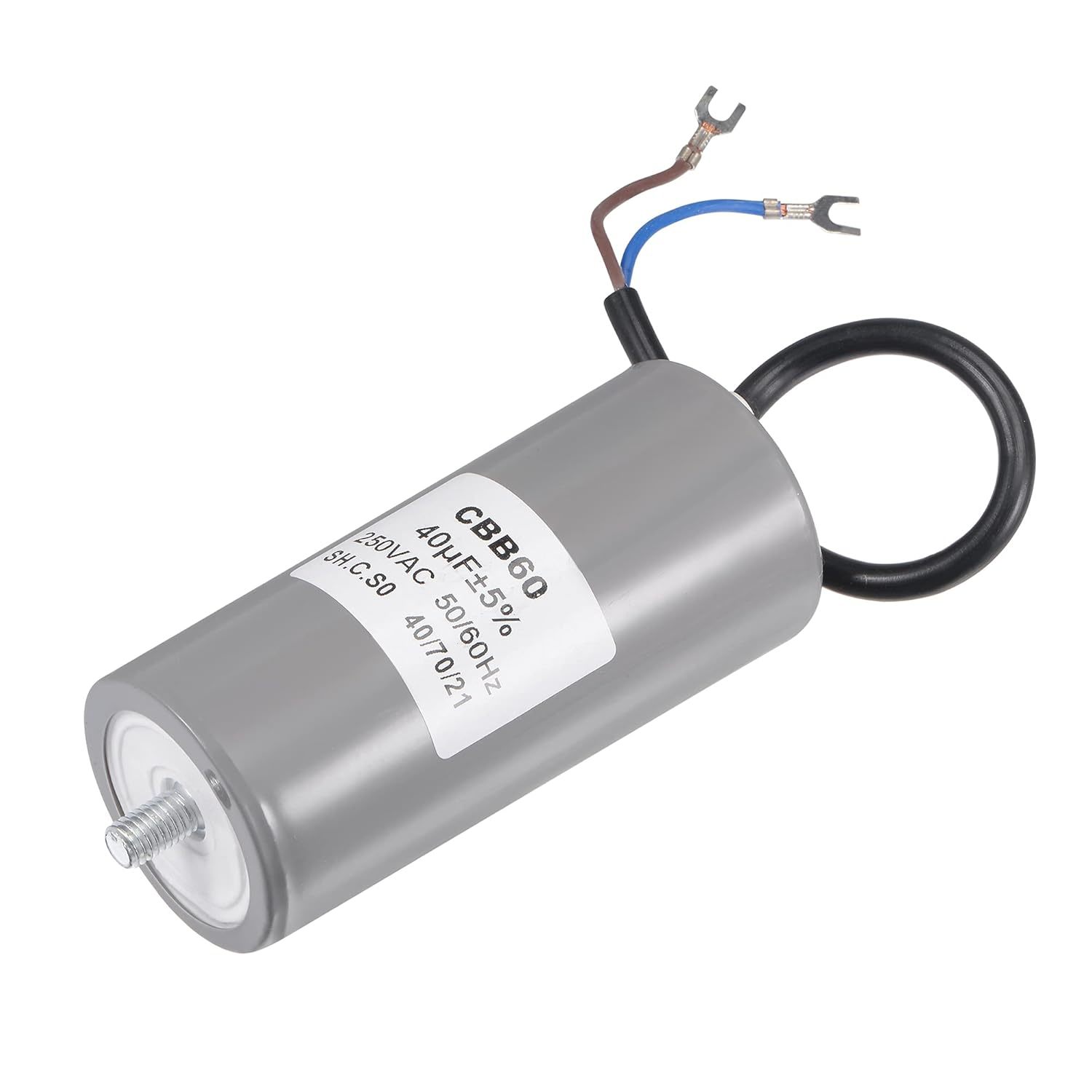 Meccanixity Cbb60 Run Capacitor 40Uf 250V Ac 2 Wires 50/60Hz Cylinder 11... - $34.98