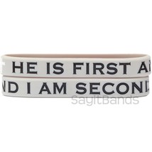 2 Child Size He Is First and I Am Second Wristbands Debossed Silicone Br... - €8,46 EUR