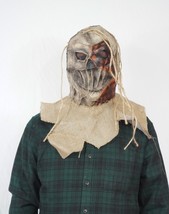 Halloween Costume Scarecrow/ Pumpkin Mask Latex &amp; Burlap Realistic Mask Scary - £19.92 GBP