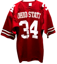 Ohio State Buckeyes #34 NCAA Vintage Big Ten 90s Red Sports Belle Jersey M - £59.55 GBP