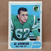 1968 Topps #195 Al Atkinson New York Jets Signed Autograph Card - £5.46 GBP