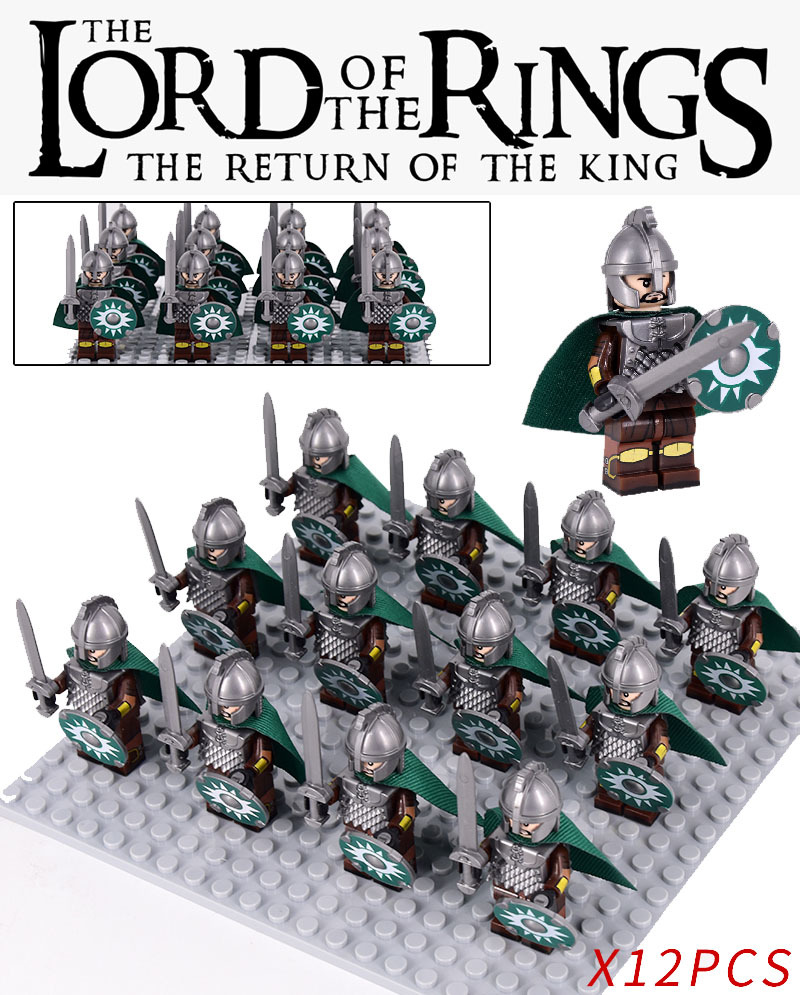 LOTR Rohan Royal Guards Light Sword Infantry Army 12 Minifigures Set