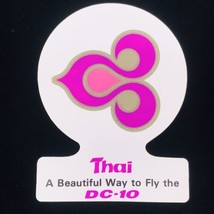VTG 1970&#39;s DC-10 DC10 Thai Airlines Flight Crew Airline Sticker Decal 4&quot;... - $9.49
