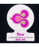 VTG 1970&#39;s DC-10 DC10 Thai Airlines Flight Crew Airline Sticker Decal 4&quot;... - £7.49 GBP