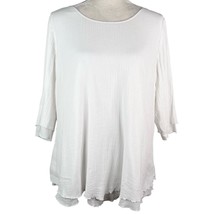 Soft Surroundings Siesta Key Tunic White Large Gauze Layered - £26.79 GBP