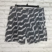 Master Men Large Vintage Gray White Striped Swim Shorts Trunks Lined Poc... - £15.14 GBP