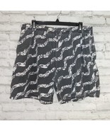 Master Men Large Vintage Gray White Striped Swim Shorts Trunks Lined Poc... - $19.99