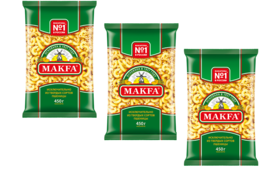 3 PACK x 450G Pasta &amp; Noodles Durum Wheat Makfa Рожки гладкие МАКФА Russia RF - £7.77 GBP