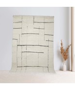 Authentic Handmade Beni Ouarain Rug 6x10 feet Classic Moroccan White Woo... - $1,373.39 CAD
