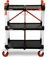 3-Shelf Folding Jobsite Utility Cart, Heavy Duty Rolling Service Cart, 3... - $404.90