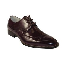 Men's Giovanni Shoes High Quality Leather Wing Tip Derby LINCOLN Burgundy image 8