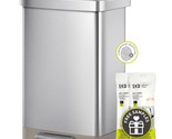Hudson Matte Stainless 50 Liter/13.2 Gallon Step Trash Can With Rear Tra... - $169.99