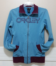 OAKLEY Softshell Track Jacket XS Zip Front Collared Sweatshirt Blue w/ B... - £15.02 GBP