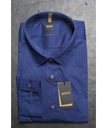 Made In Italy Hugo Boss Nik Men&#39;s Relaxed Fit Blue Cotton Business Shirt XL - €81,72 EUR