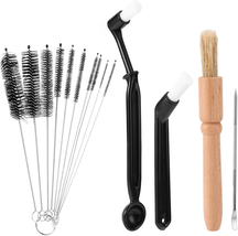 14Pcs Coffee Machine Cleaning Brush Set, Wood &amp; Plastic Espresso Grinder... - $16.07