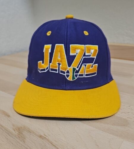 NBA Utah Jazz Snapback Hat Adidas Hardwood Classic Spellout - £15.53 GBP
