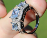 Estate Sale! STERLING SILVER vintage CUBIC ZIRCONIA ring 925 size 7 wome... - $39.99