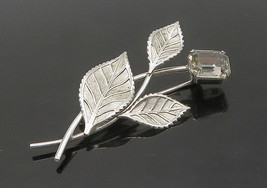 VAN DELL 925 Sterling Silver - Shiny Topaz Single Flower Brooch Pin - BP6608 - £31.16 GBP