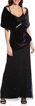 Adrianna Papell Womens Faux Fur Embellished Shrug Black Onesize - £35.85 GBP