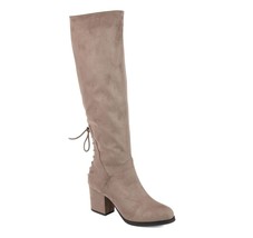 JOURNEE COLLECTION Womens Taupe Brown Up Back Leeda Almond Boots Shoes 9... - $39.95