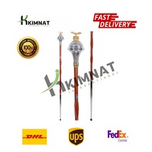 Drum Major Mace Stick Embossed Head Crowned Eagle On Top Three PARTS MACE - $160.00+