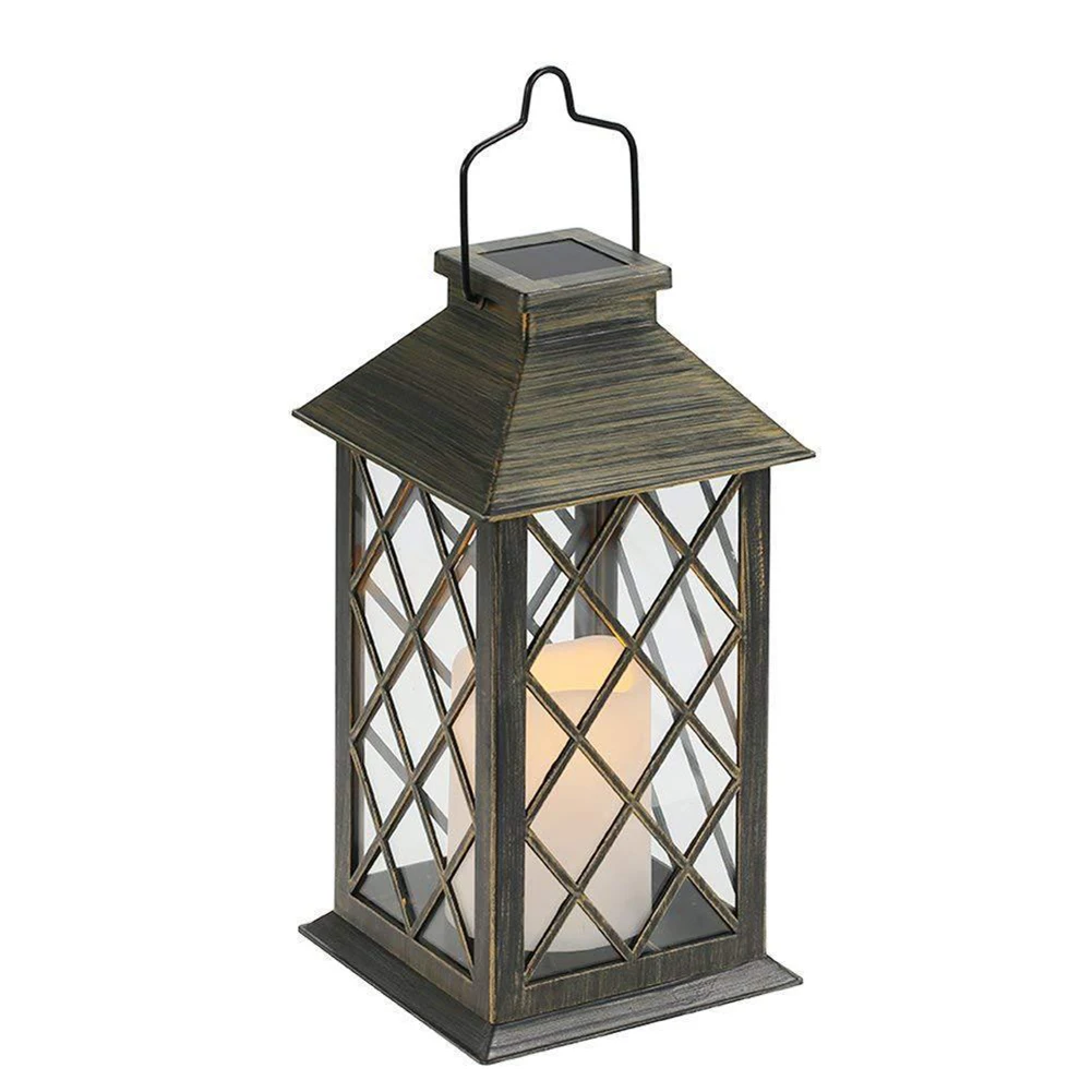 Retro Lantern Candle Twinkle Lamp LED Solar Light Waterproof Outdoor Garden Hang - £45.63 GBP