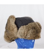 Wigens Leather Trappers Hat Rabbit Fur Sweden 540303 Sz 59  7 3/8   22&quot; - $109.99