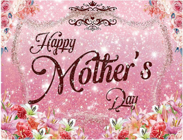 Mother&#39;S Day Background Mom Background Pink Floral Stars Picture Background Moth - £14.89 GBP