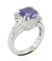 Ordinary 925 Sterling Silver Captivating Natural Purple Ring, Amethyst Purple Ge - £15.26 GBP