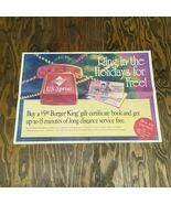 Vintage Burger King tray liner paper place mat US sprint long distance p... - €16,92 EUR