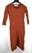 Sparrow Anthropologie Brown Cabled Heavens Knit Curve Hugging Dress S Womens - £46.19 GBP