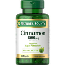 Nature&#39;s Bounty Cinnamon 1500mg, 100 Capsules EXP-03/27 - $9.59
