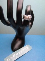 Vintage Silver X pattern Ring Size 8 - £19.75 GBP