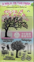 A Walk in The Park. Embossing Folder and Stamp set. Cardmaking Scrapboooking - £8.87 GBP