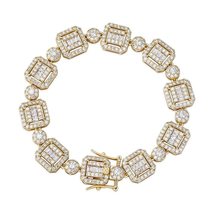 12mm Personality Baguette Miami Cuban Chain Bracelet High quality Iced Out Cuban - £51.91 GBP+