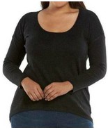 Womens Sweater Long Sleeve JLO Jennifer Lopez Black Lurex Top $64 NEW-si... - £22.21 GBP