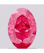 Lab Grown 1.00 Cts Fancy Vivid Pink Color VS2 OVAL Cut IGI Certified CVD... - $522.90 CAD