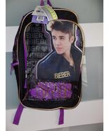 Justin Bieber “Bieber Fever” Backpack Purple Black School Bag 2013 NEW - $150.00