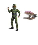 Boys Halo Master Chief XBOX Light-up Muscle &amp; Needler Weapon Halloween C... - £34.81 GBP