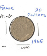 France 20 Centimes, 1965, aluminum-bronze, KM 930 - €0,86 EUR