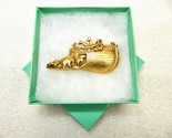 Noah&#39;s Ark w/Animals Brooch Pin, Gold Tone, AJC, Vintage 1980s, #JWL-139 - $12.69