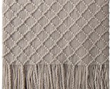 The 51X67-Inch Taupe Checkered Ntbay Acrylic Knitted Throw Blanket, And ... - $39.97