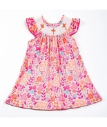 NEW Boutique Easter Cross Girls Smocked Embroidered Floral Dress - £14.42 GBP