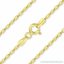 1.3mm Tube-Brite Bar Bead Link Italian Chain Necklace Sterling Silver &amp; 14k Y GP - £20.94 GBP+