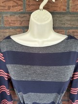 Ann Taylor Loft Belted Shift Dress Medium 3/4 Sleeve Striped Jersey Back... - $19.00