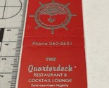 Front Strike Matchbook Cover  The Quarterdeck Restaurant Treasure Island... - $12.38