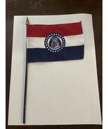 New Missouri State Mini Desk Flag - Black Wood Stick Gold Top 4” X 6” - $149.24 MXN